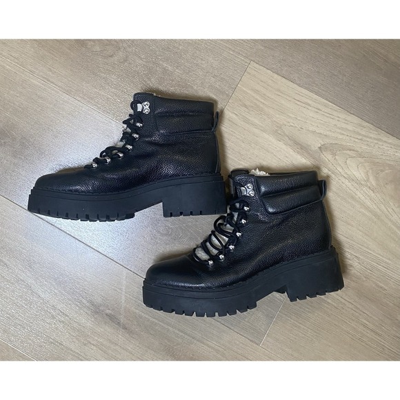 Marc Fisher LTD Shoes - Marc‎ Fisher Nairy Ankle Boots Booties Lug Sole Lace Up Faux Shearling Women